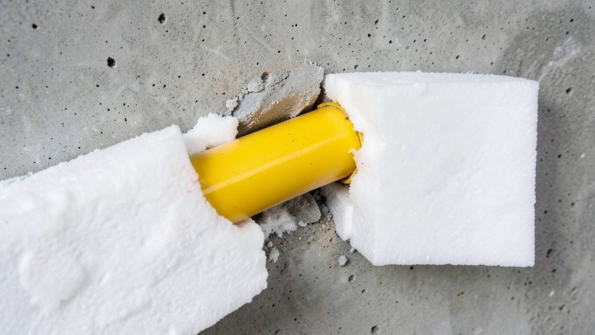 czy rura gazowa może być pod styropianem