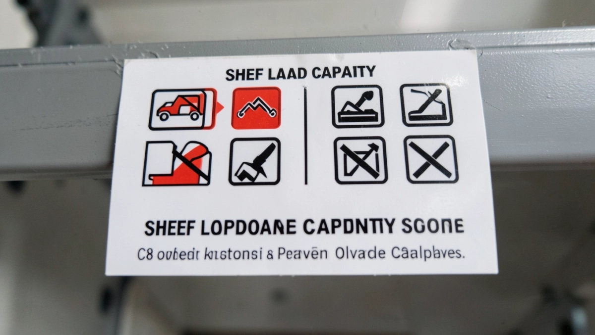 Dopuszczalne obciążenie regału Naklejka