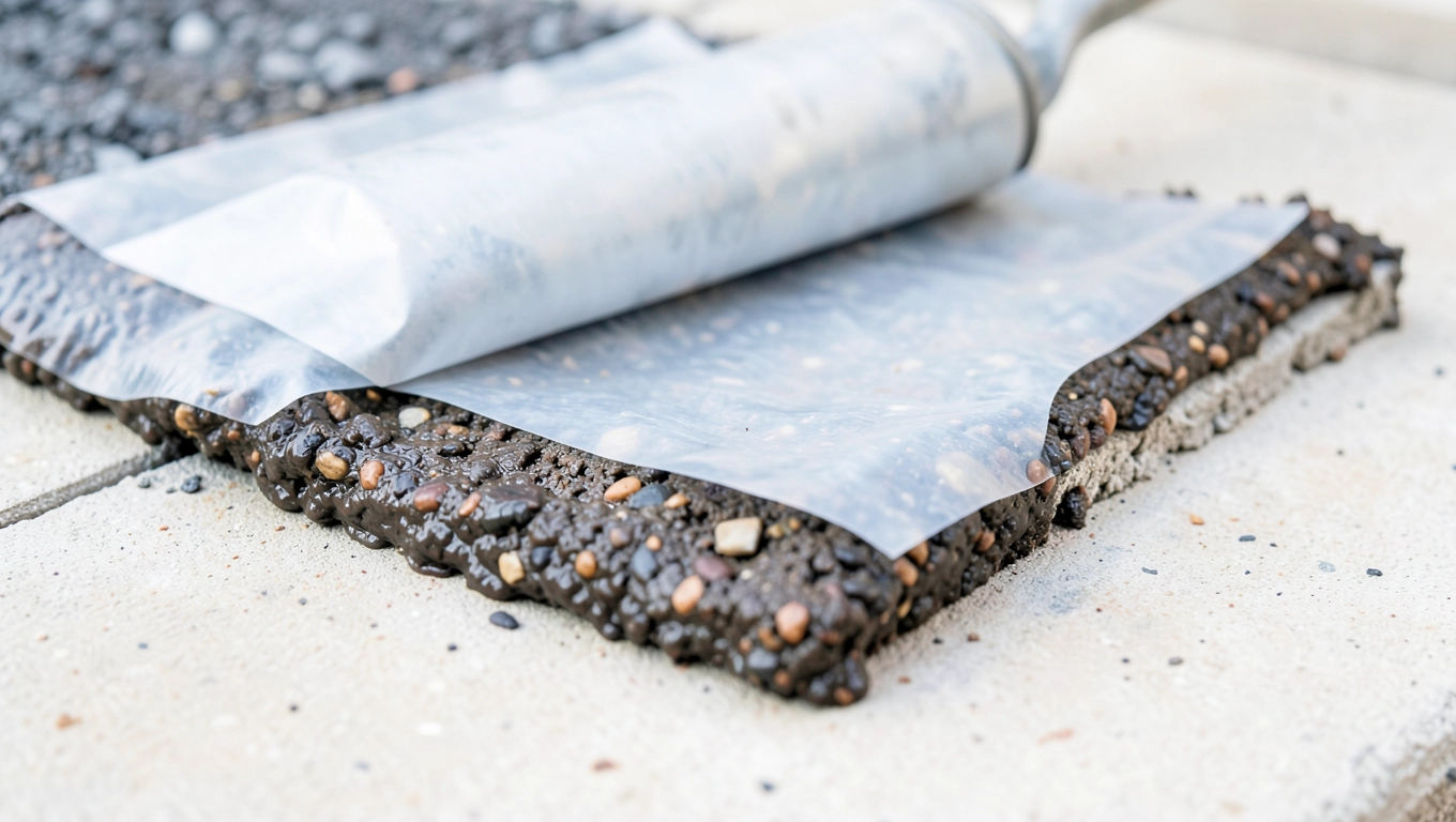 Doszczelnianie masy bitumicznej z folią na chudziaku