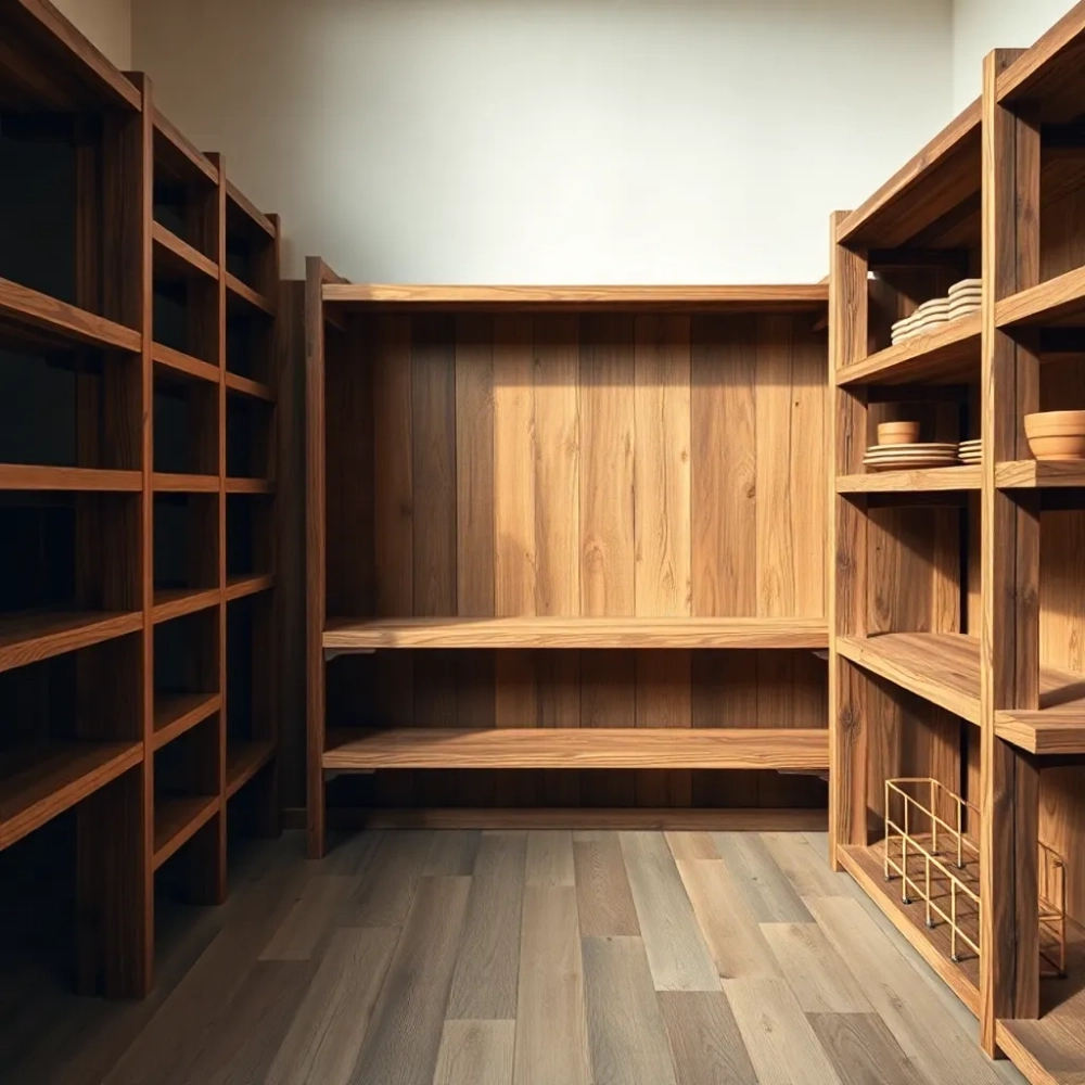Drewniany regał do spiżarni