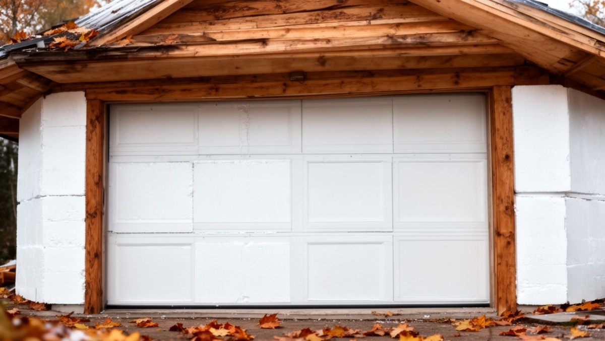 garaż drewniany ocieplony styropianem