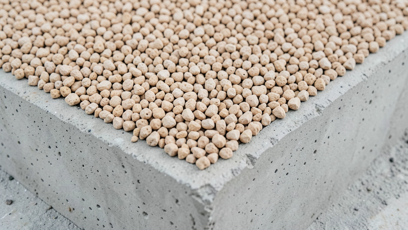 Keramzyt na stropie betonowym z warstwą wygłuszającą