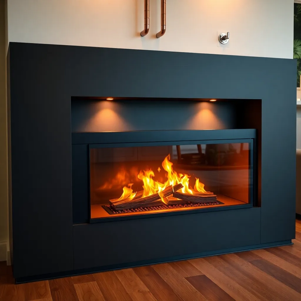 Kominek z płaszczem wodnym instalacją