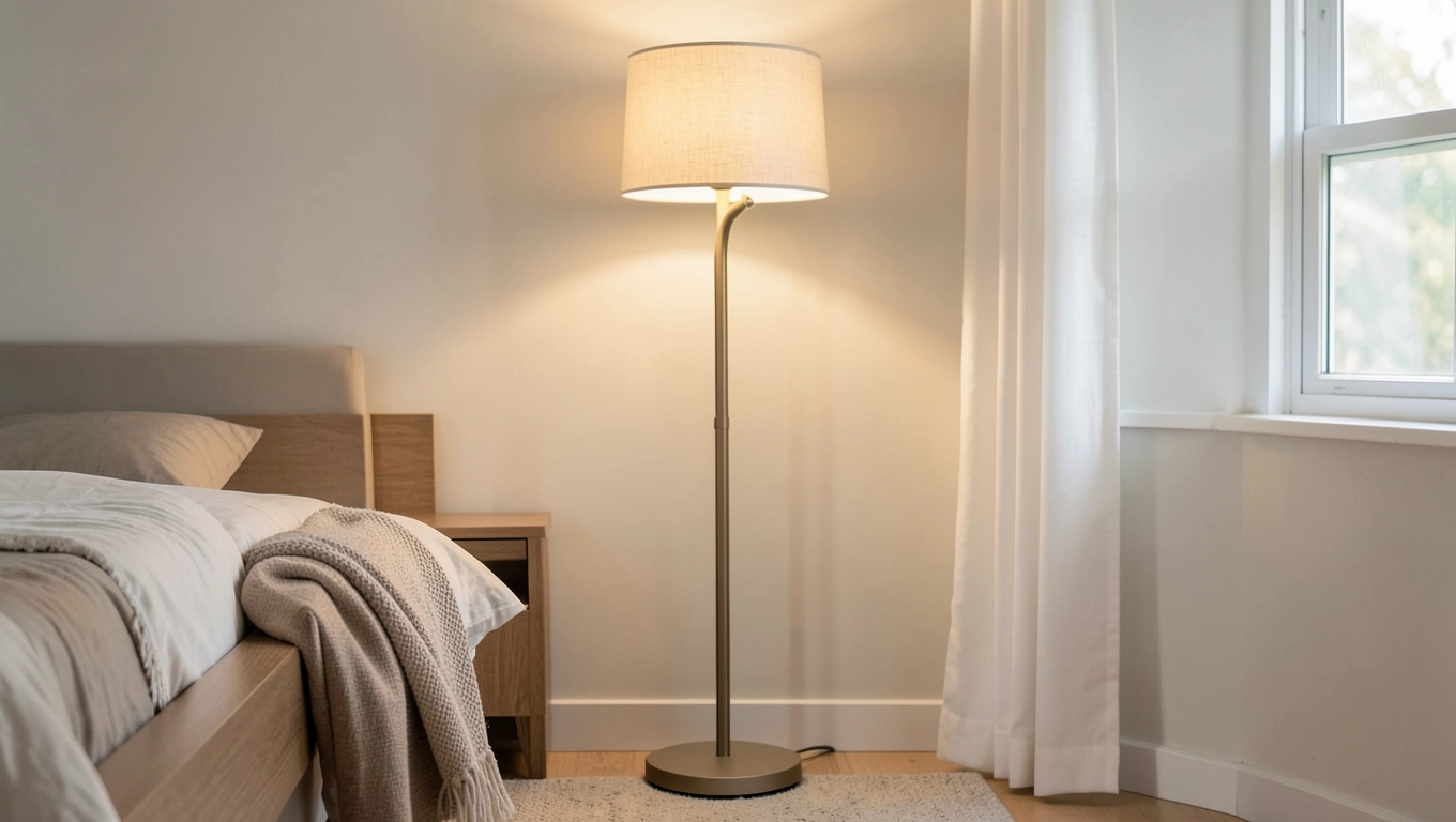 Lampa podłogowa do sypialni