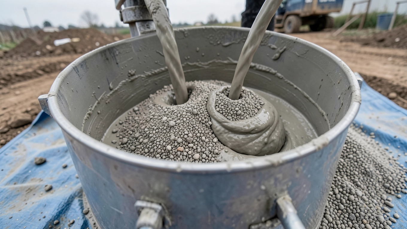 Mieszanie betonu chudego