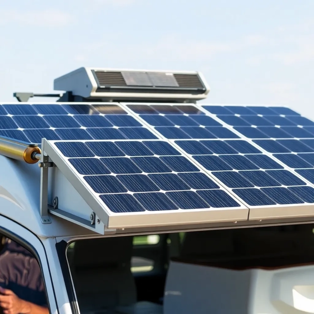 Montaż paneli fotowoltaicznych na kamperze