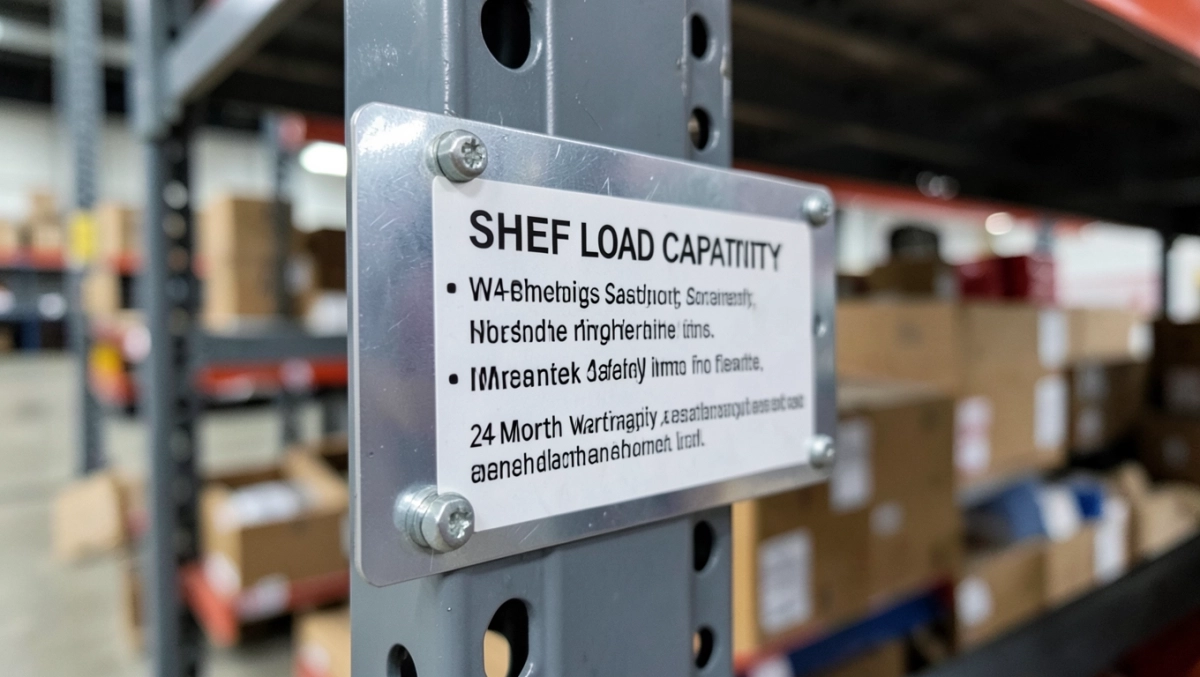 Nośność regału tabliczka