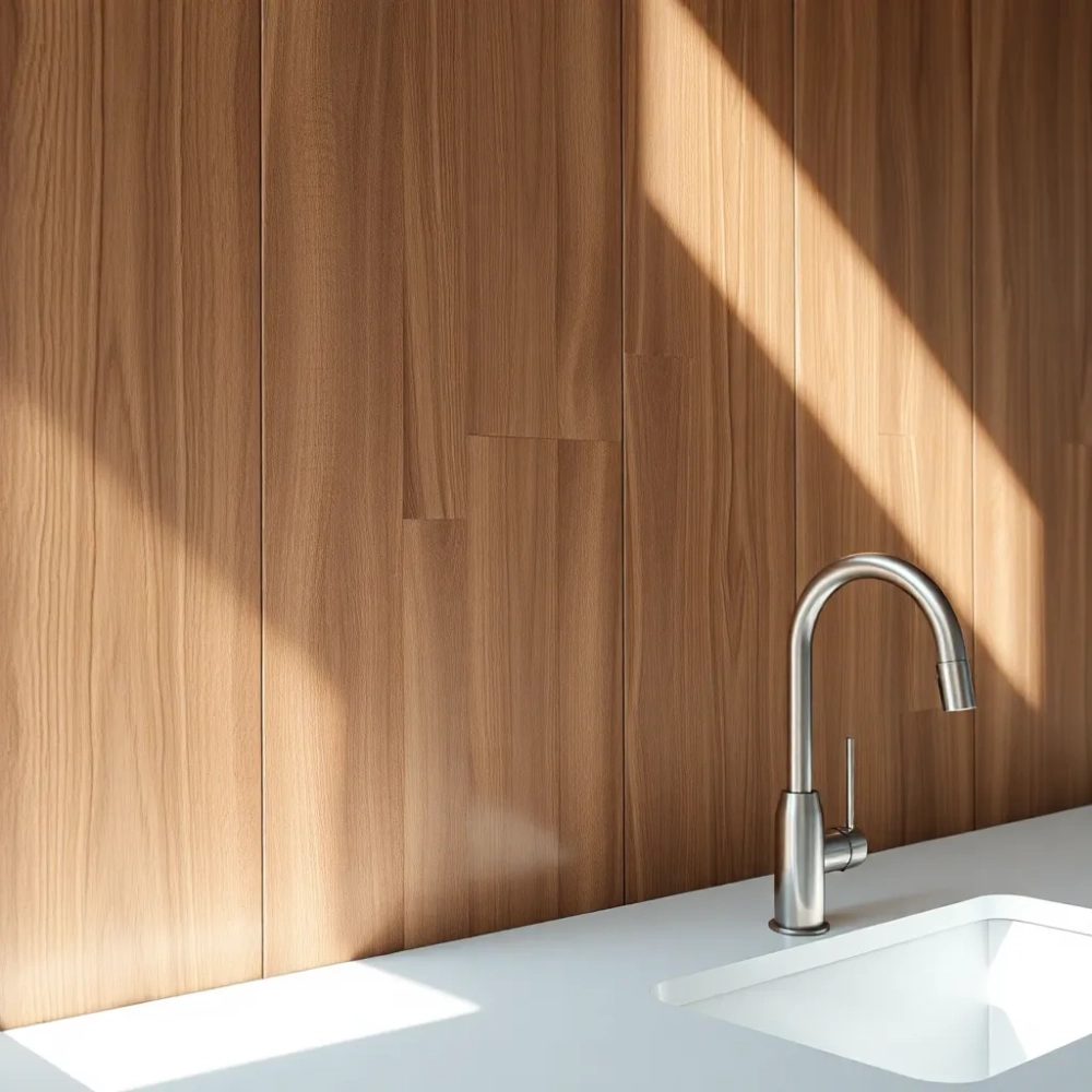 Panele podłogowe na ścianie w kuchni