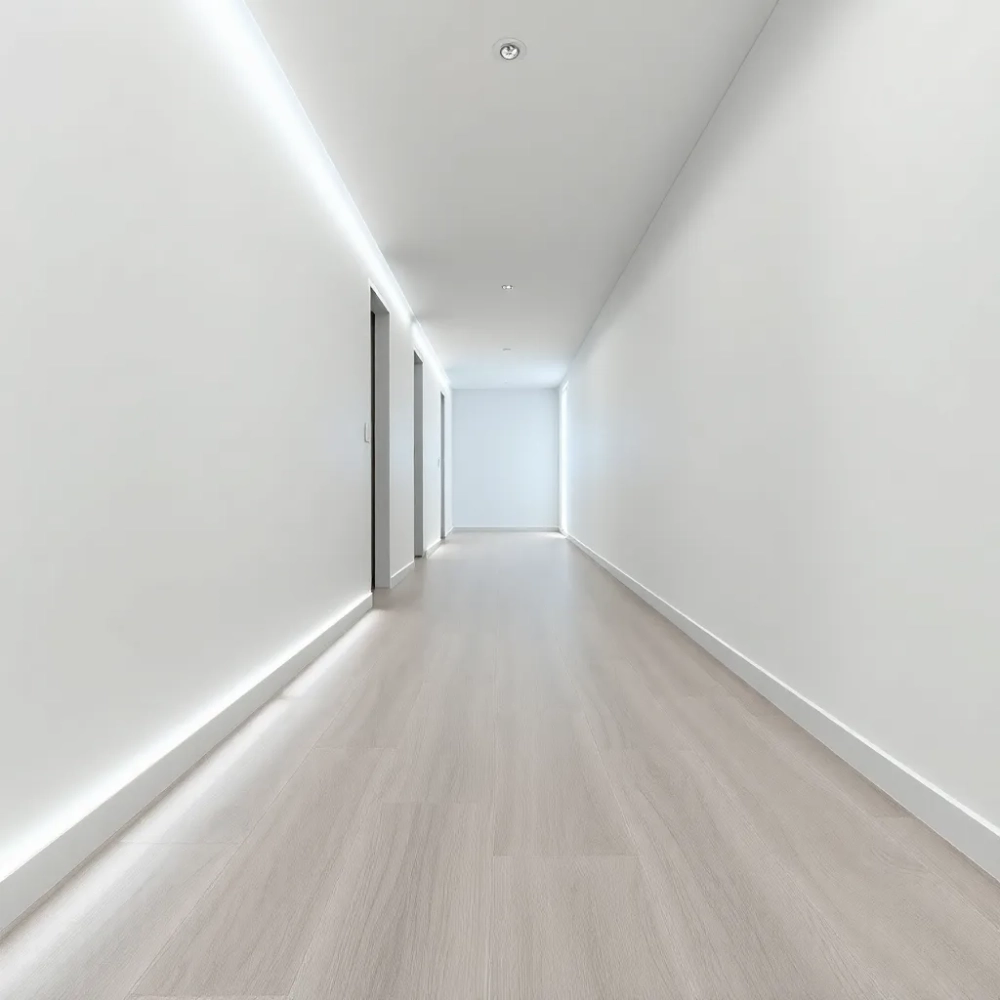 Panele w wąskim korytarzu