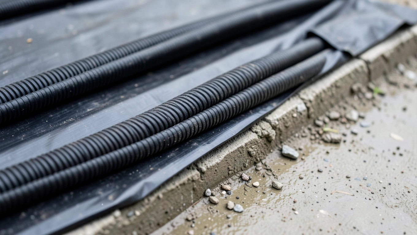 Peszle z folią budowlaną w chudziaku