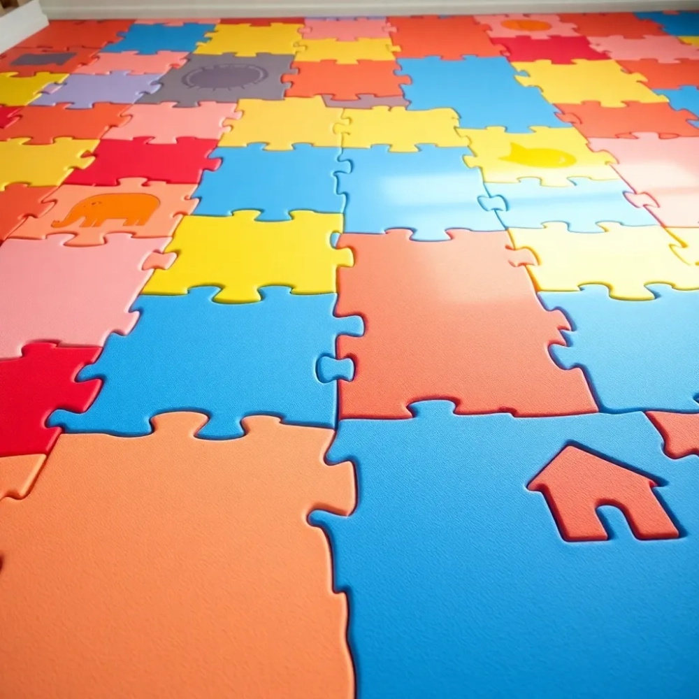 Piankowe puzzle na podłogę dla dzieci