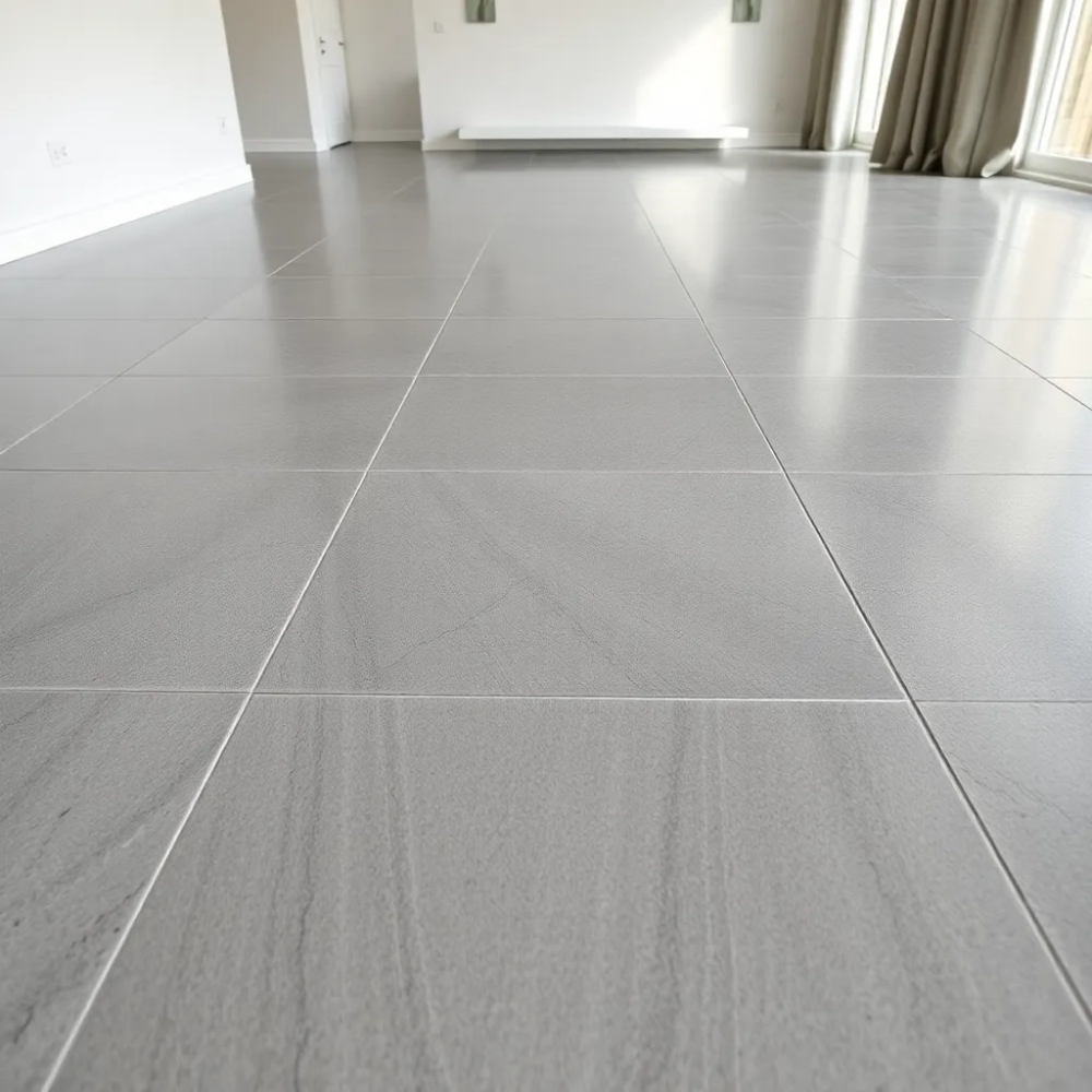 podłoga z kafli w salonie