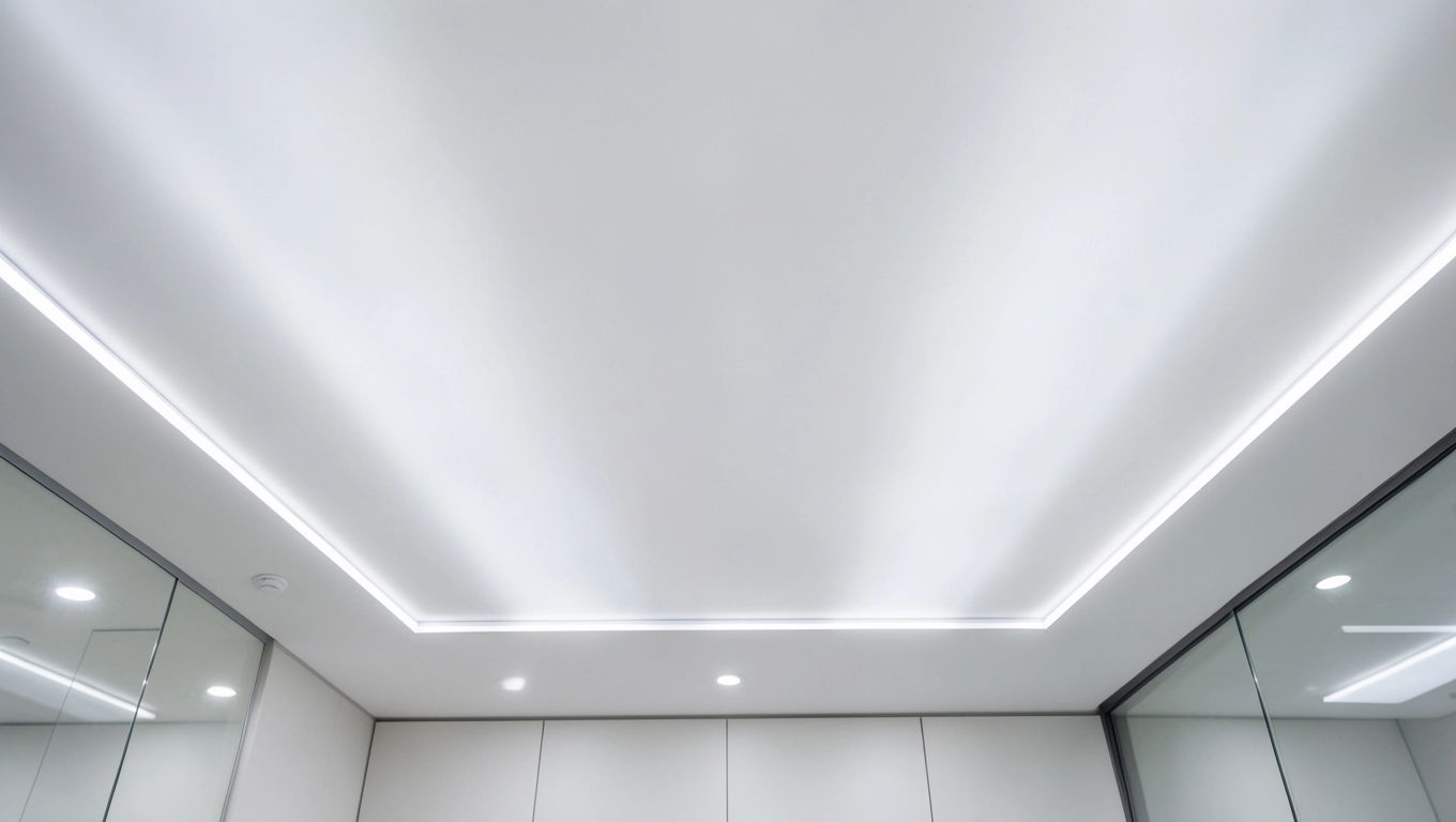 Podświetlane sufity napinane w usługowych przestrzeniach