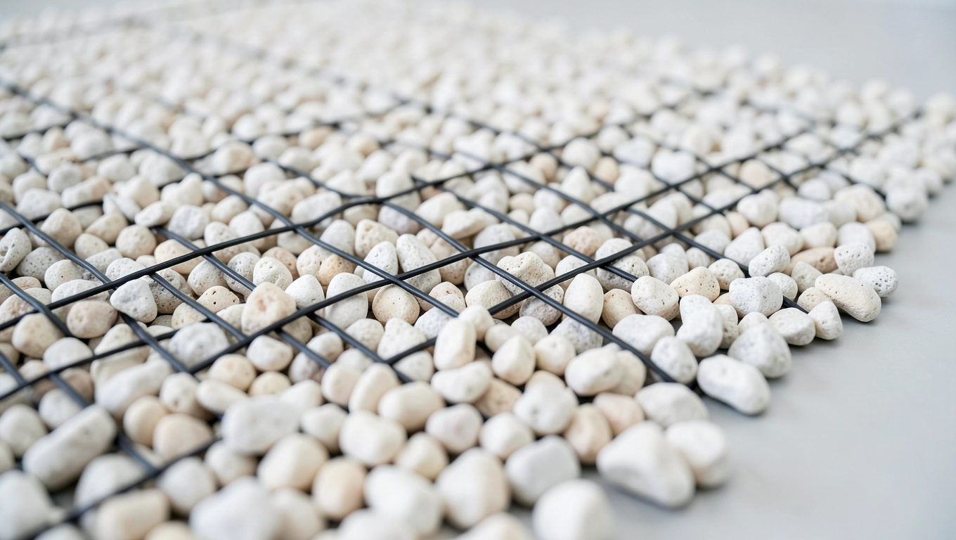 Podsypka keramzytowa z wbudowaną siecią elektryzną