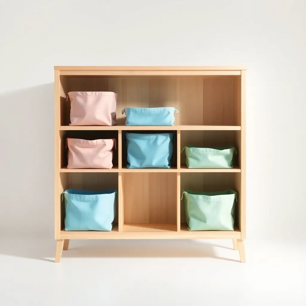 Regał dla dzieci z pojemnikami