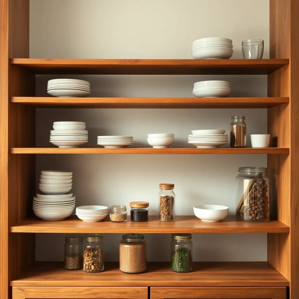 Regał drewniany do kuchni