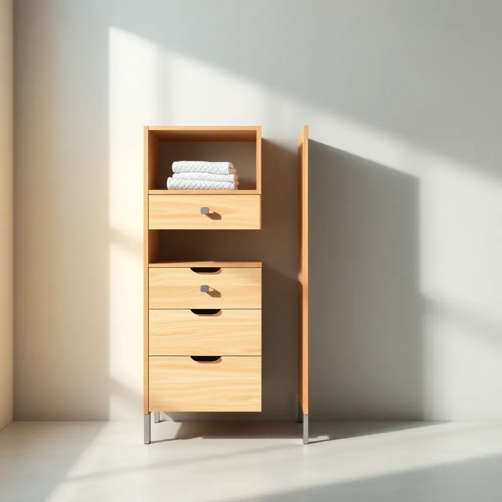 Regał łazienkowy z szufladami