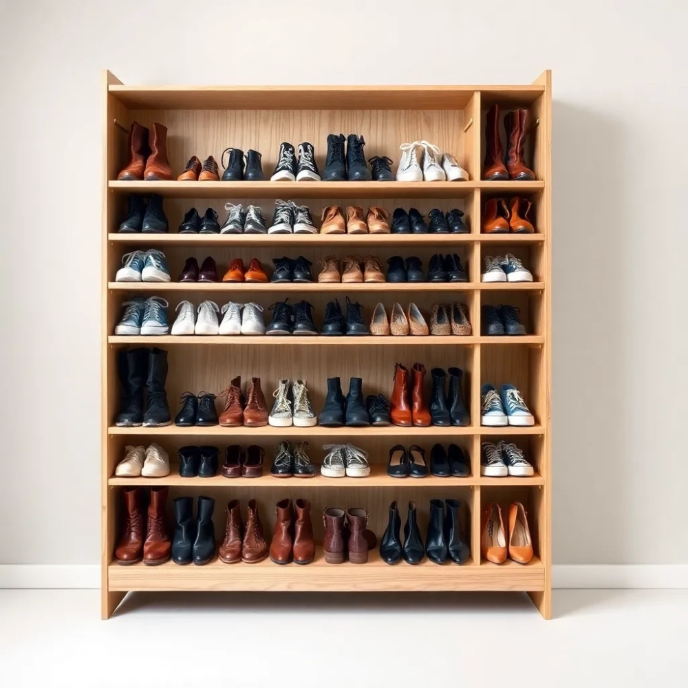 Regał na buty drewniany wysoki