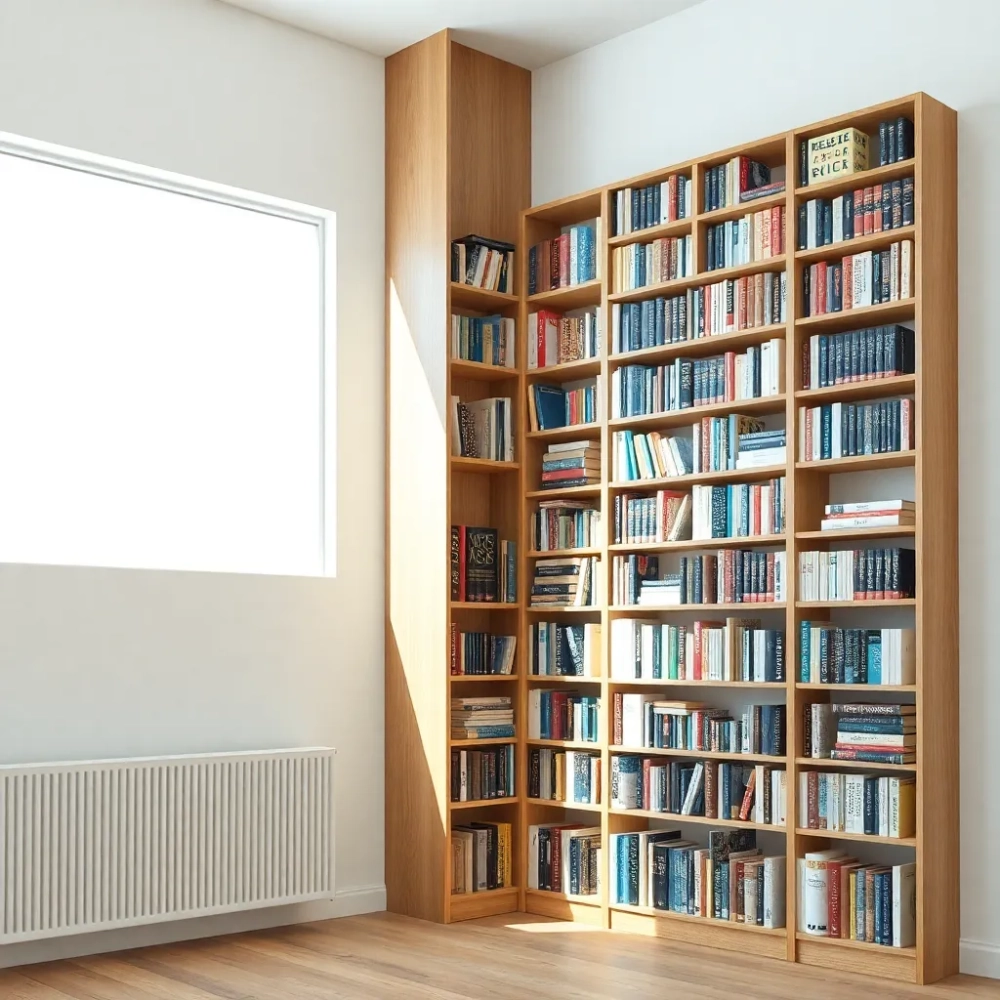 Regał na książki narożny wysoki