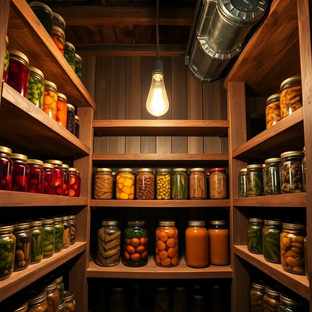 Regał na słoiki do piwnicy