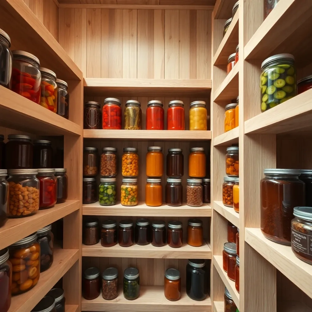 Regał na słoiki drewniany