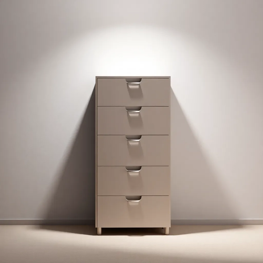 Regał z szufladami wysoki