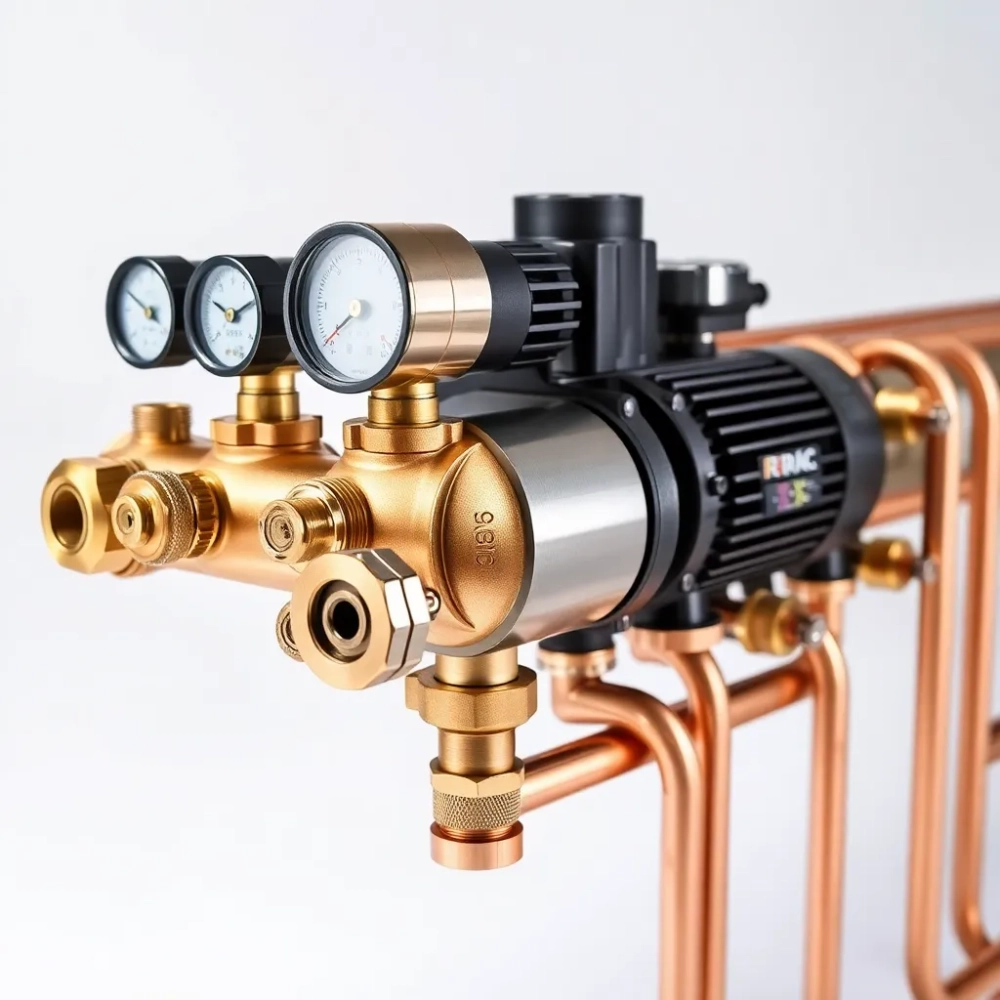 Rozdzielacz do podłogówki z pompą 6 obwodów