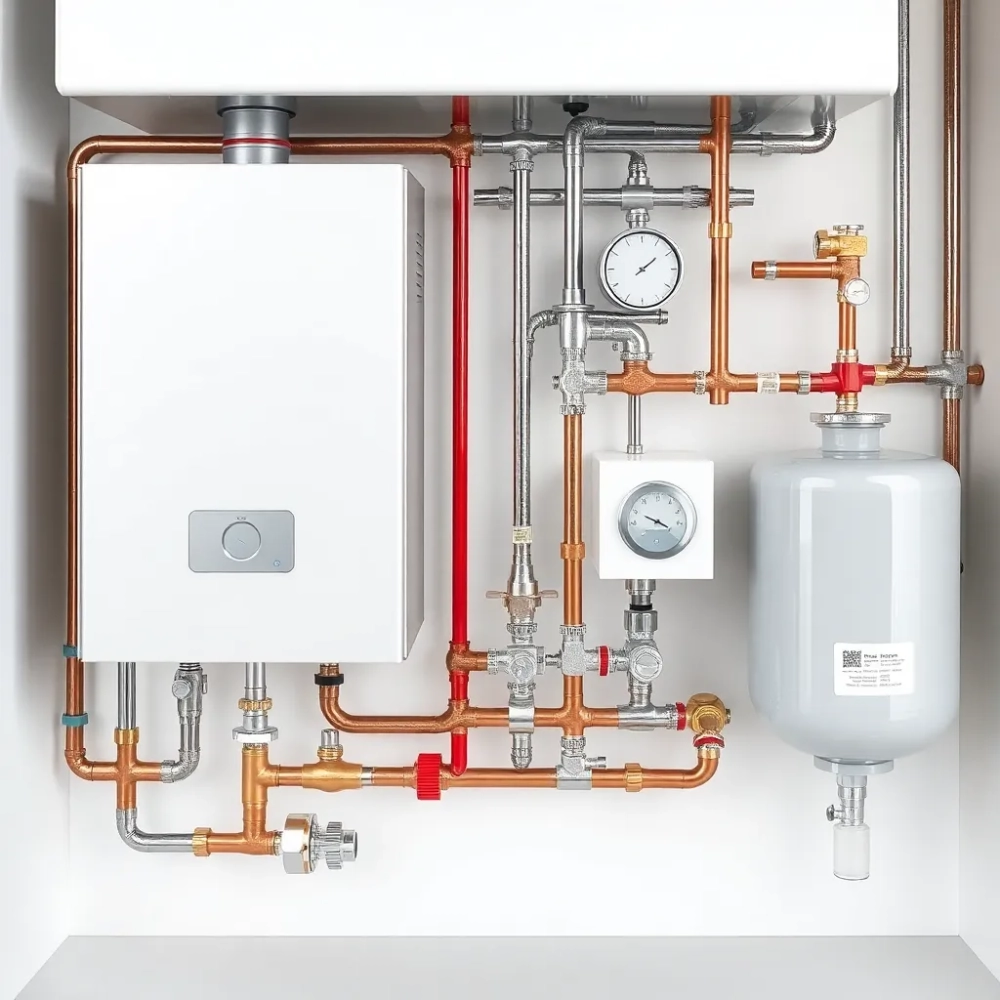 schemat instalacji co i cwu z kotła gazowego jednofunkcyjnego