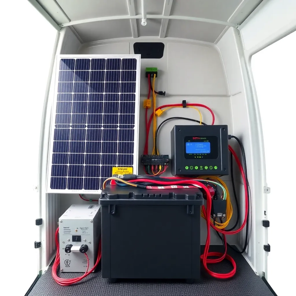 Schemat instalacji solarnej w kamperze