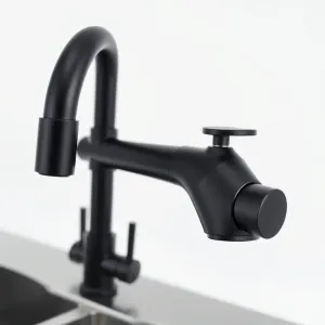 Bateria kuchenna Hansgrohe z wyciąganą wylewką czarna