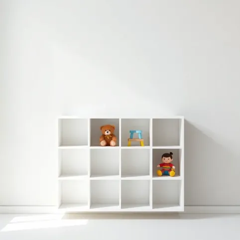 Biały regał na zabawki