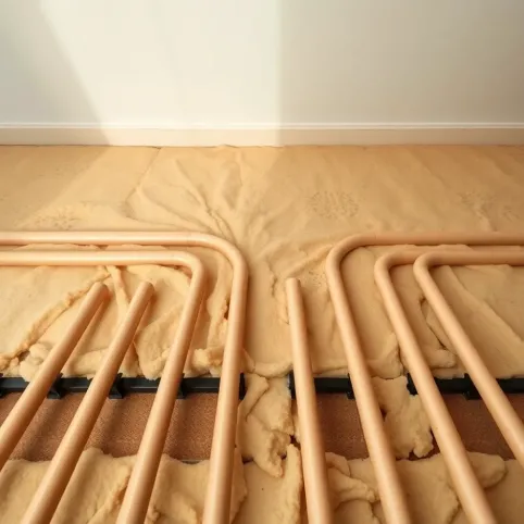 Chodzenie po rurach ogrzewania podłogowego