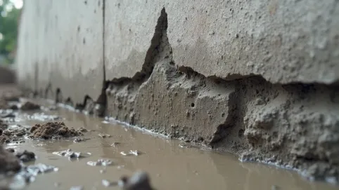 chudziak poniżej ściany fundamentowej