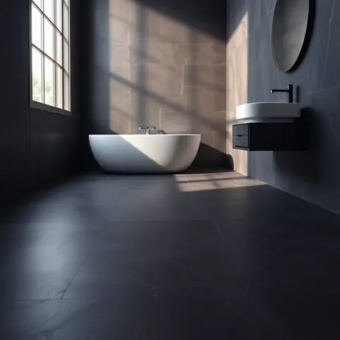 Ciemną podłoga w łazience