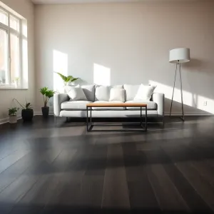 Ciemną podłogą w salonie aranżacje