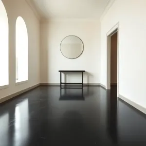 Czarna podłoga w przedpokoju