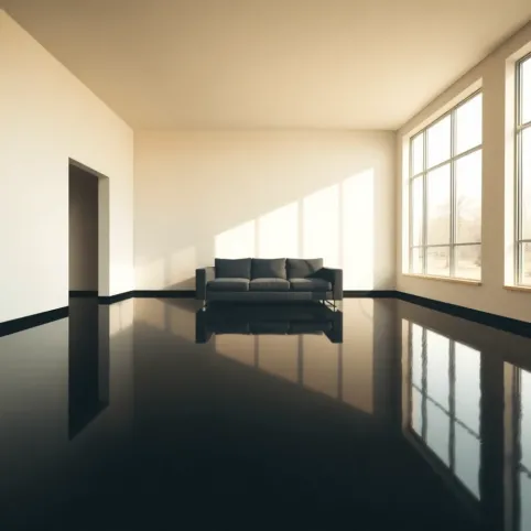 Czarną podłoga w salonie