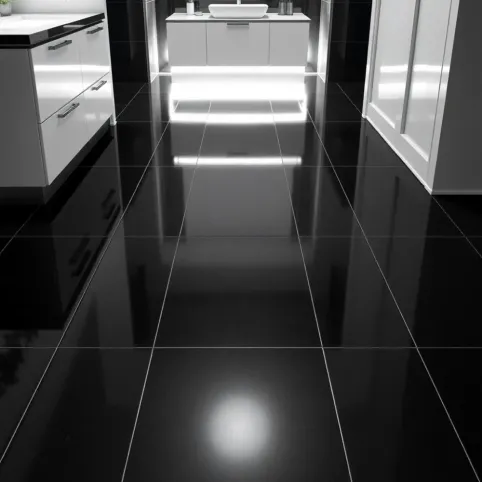 Czarne płytki na podłogę do łazienki