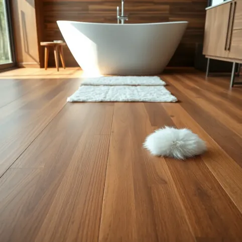 Drewniana podłoga w łazience