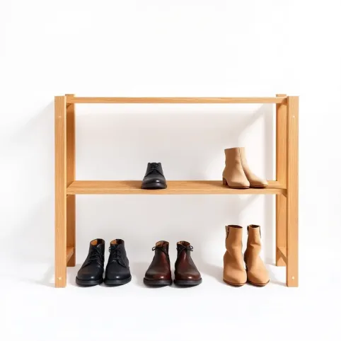 Drewniany regał na buty