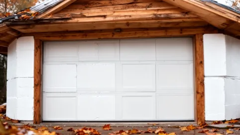 garaż drewniany ocieplony styropianem