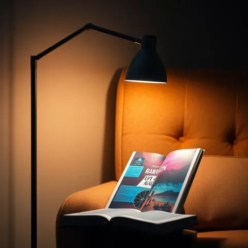 Lampa podłogowa do czytania regulowana