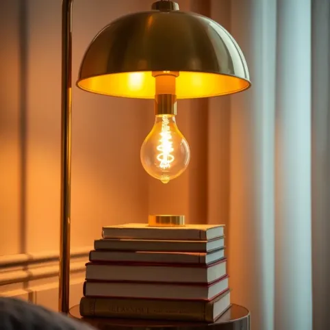 Lampa podłogowa złota do czytania