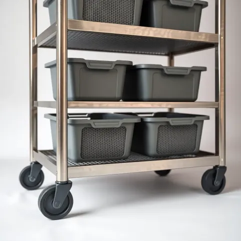 Metalowy regał na kółkach