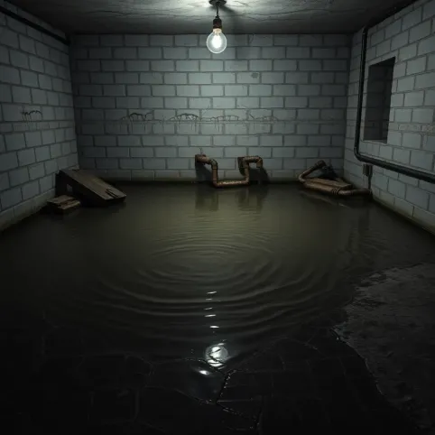 Mokra podłoga w piwnicy