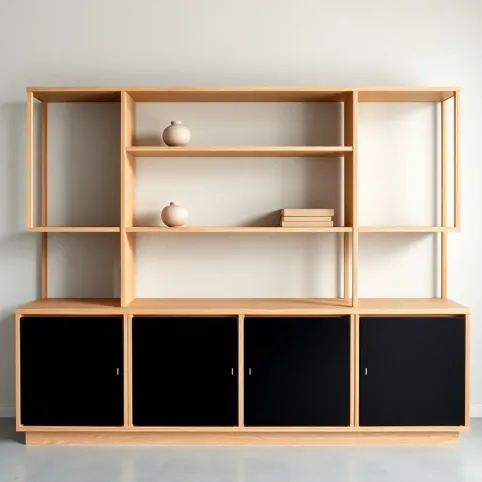 Nowoczesny regał z drzwiczkami