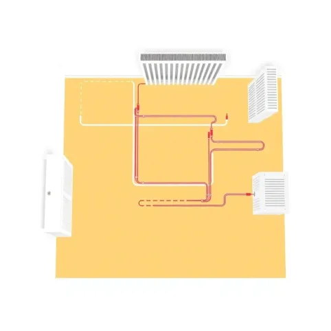 Ogrzewanie podłogowe grzejniki schemat
