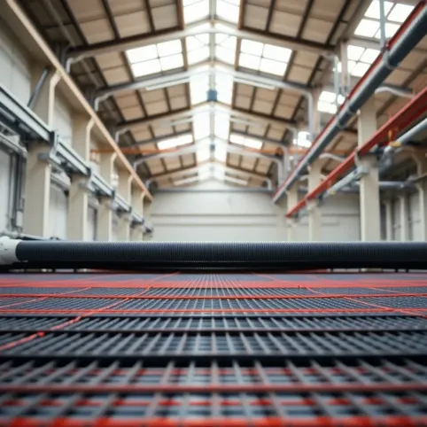 Ogrzewanie podłogowe hali produkcyjnej