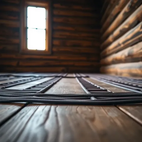 Ogrzewanie podłogowe w domu z bala