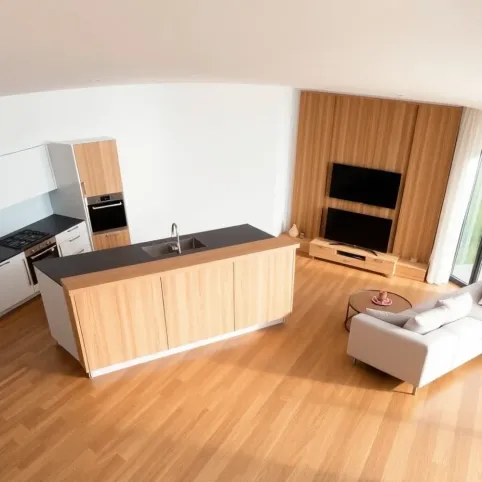 Panele w kuchni i salonie